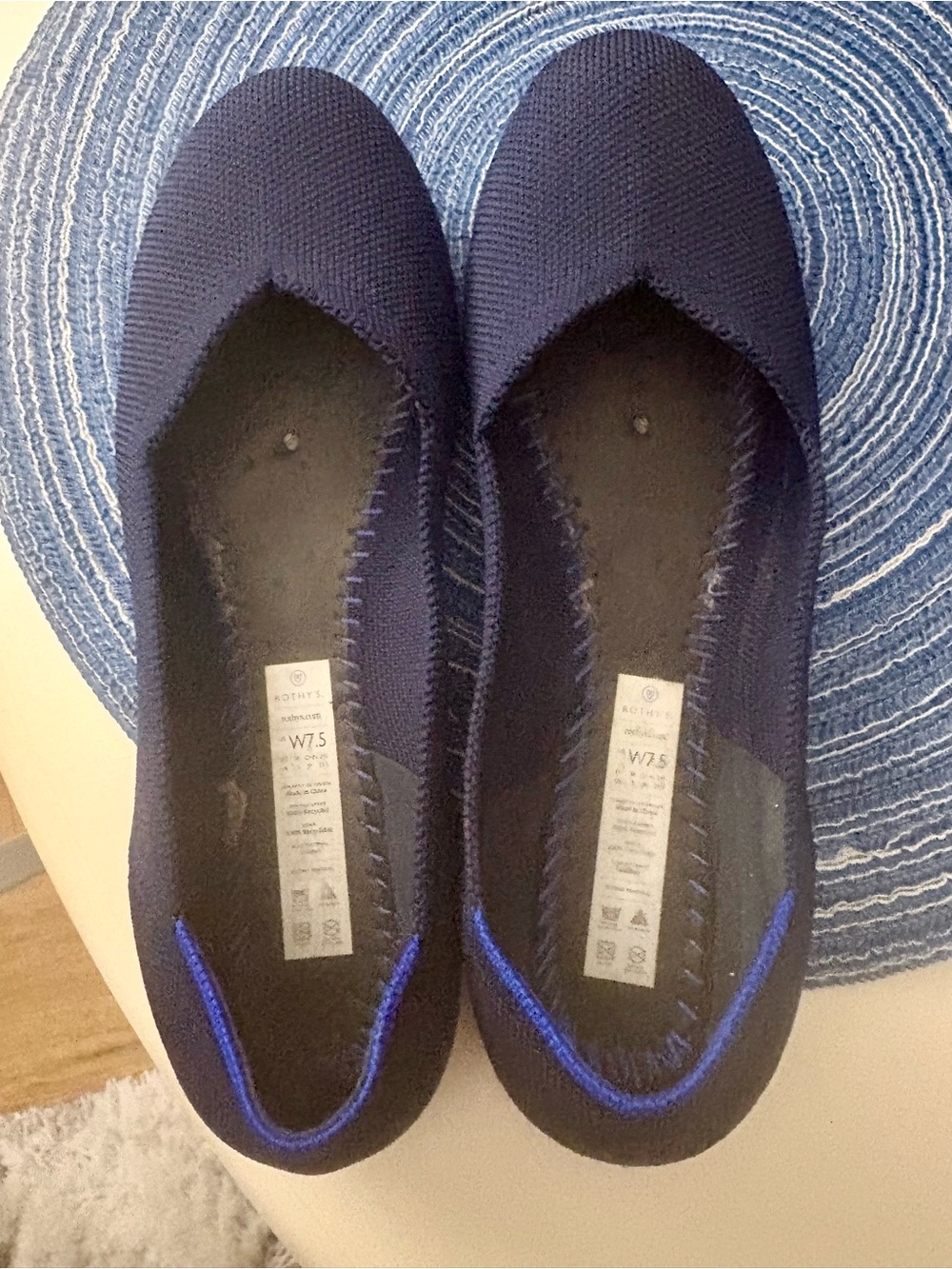 Rothy's Navy Knit Slip-On Flats - Women's W7.5